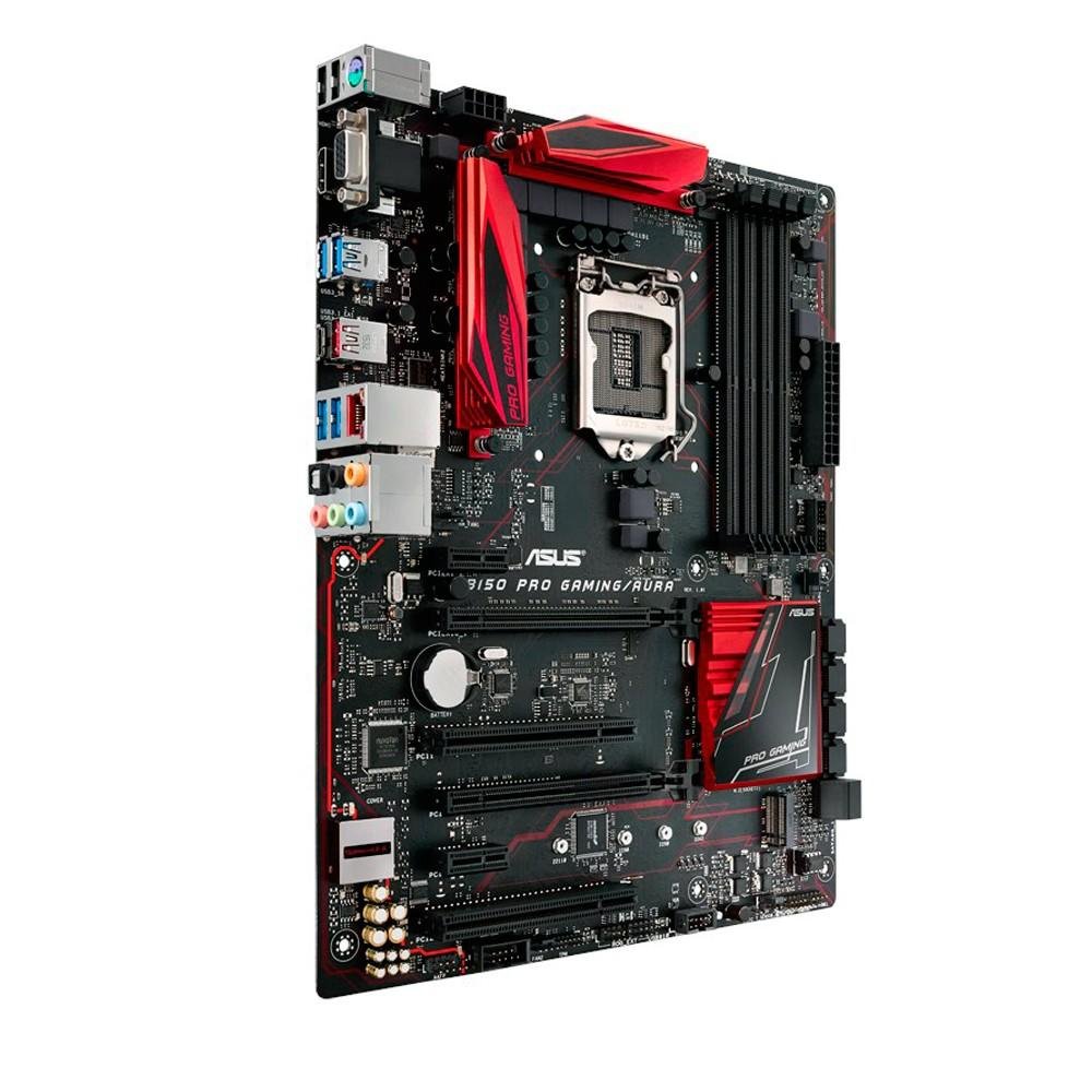 Imagem 6 de 7 do produto Placa-Mãe ASUS p/ Intel LGA 1151 ATX B150, PRO GAMING/AURA, 4x DDR4, PCI-E 3.0, LED RGB, Rede Intel, USB 3.1 Tipo A e C, CrossfireX, VR