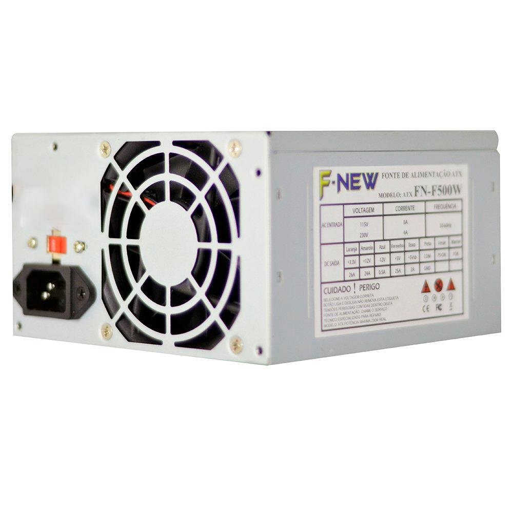 Fonte F-New 500W / 205W Real FNC-500 - 7955 Fonte F-New 500W / 205W Real FNC-500 - 7955