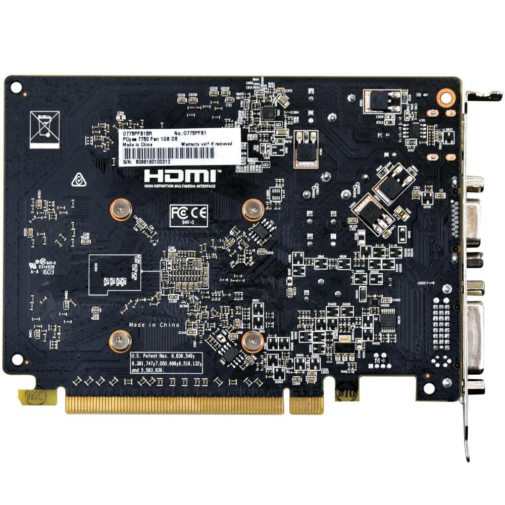 Placa de Vídeo VGA PcYes AMD Radeon HD 7750 1GB GDDR5 128Bits O775PFB15R