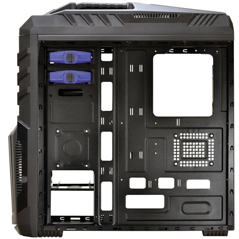 Imagem 2 de 12 do produto Gabinete Gamer PCYES mid-tower New Tiger Preto com 2 fans LED Azul Lateral em acrílico e suporte para headset – TIGERPTOAZ2FCA