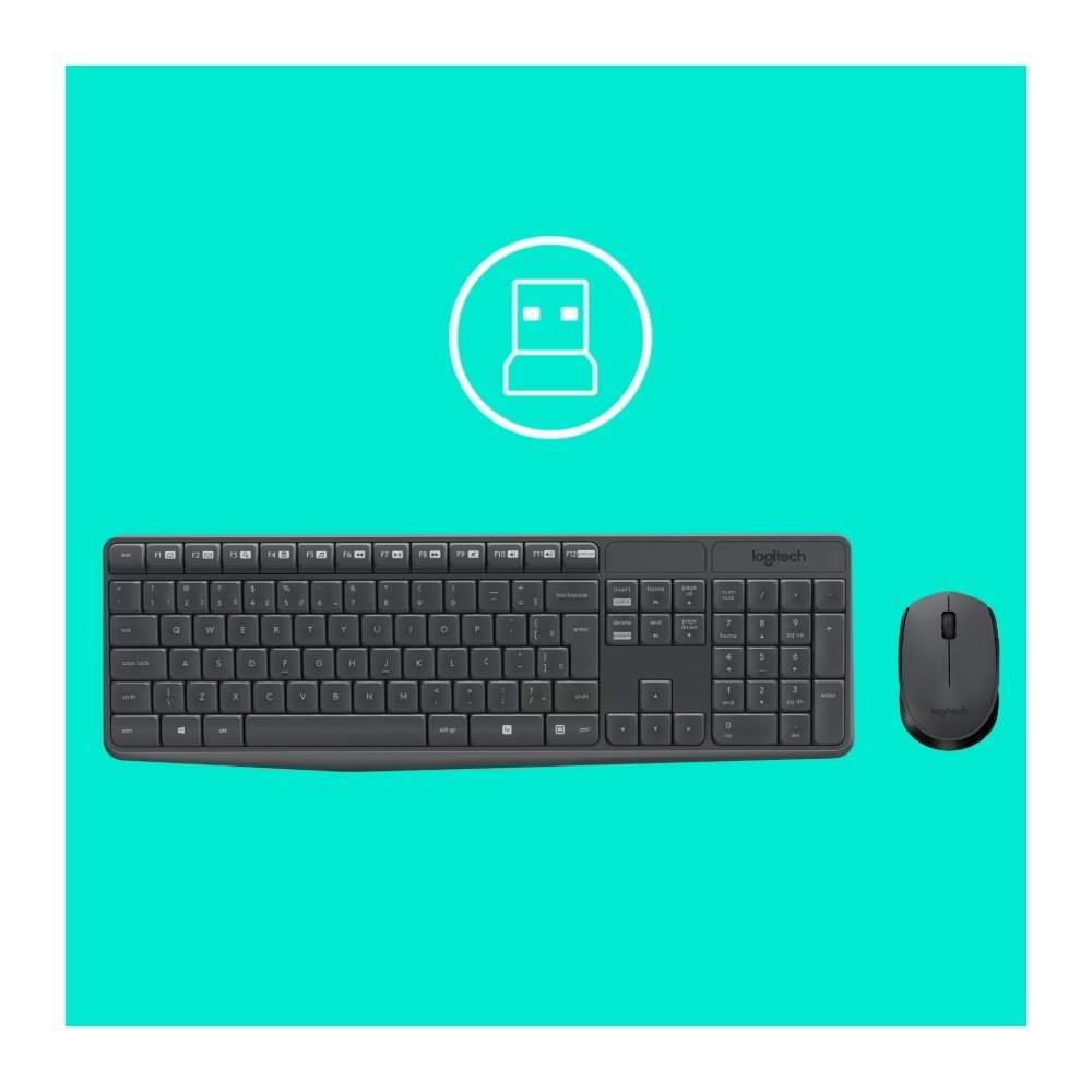 Combo Teclado e Mouse sem fio ( Balão.info) MK235 com Conexão USB, Pilhas Inclusas e Layout ( Balão.info) - 920-( Balão.info - foto 4