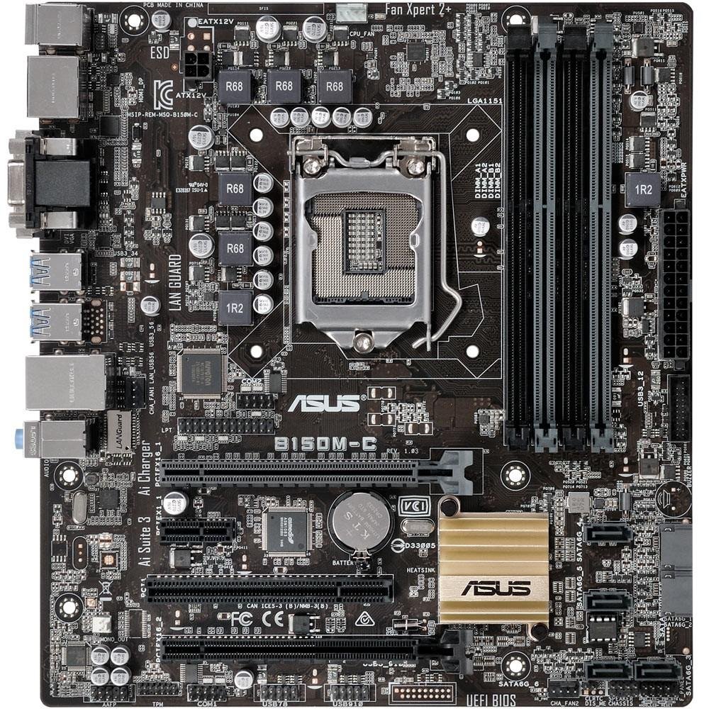 Placa-Mãe Asus B150M-C/BR, Intel LGA1151, mATX, DDR4 Placa-Mãe Asus B150M-C/BR, Intel LGA1151, mATX, DDR4