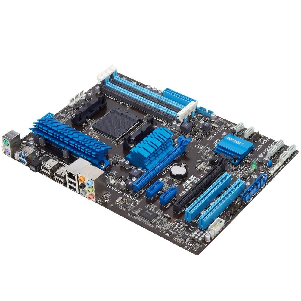 Placa-Mãe ASUS p/ AMD AM3+ ATX M5A97 R2.0, 4x DDR3 CrossfireX, USB 3.0, header COM e TPM, SPDIF, Bios Flashback Placa-Mãe ASUS p/ AMD AM3+ ATX M5A97 R2.0, 4x DDR3 CrossfireX, USB 3.0, header COM e TPM, SPDIF, Bios Flashback
