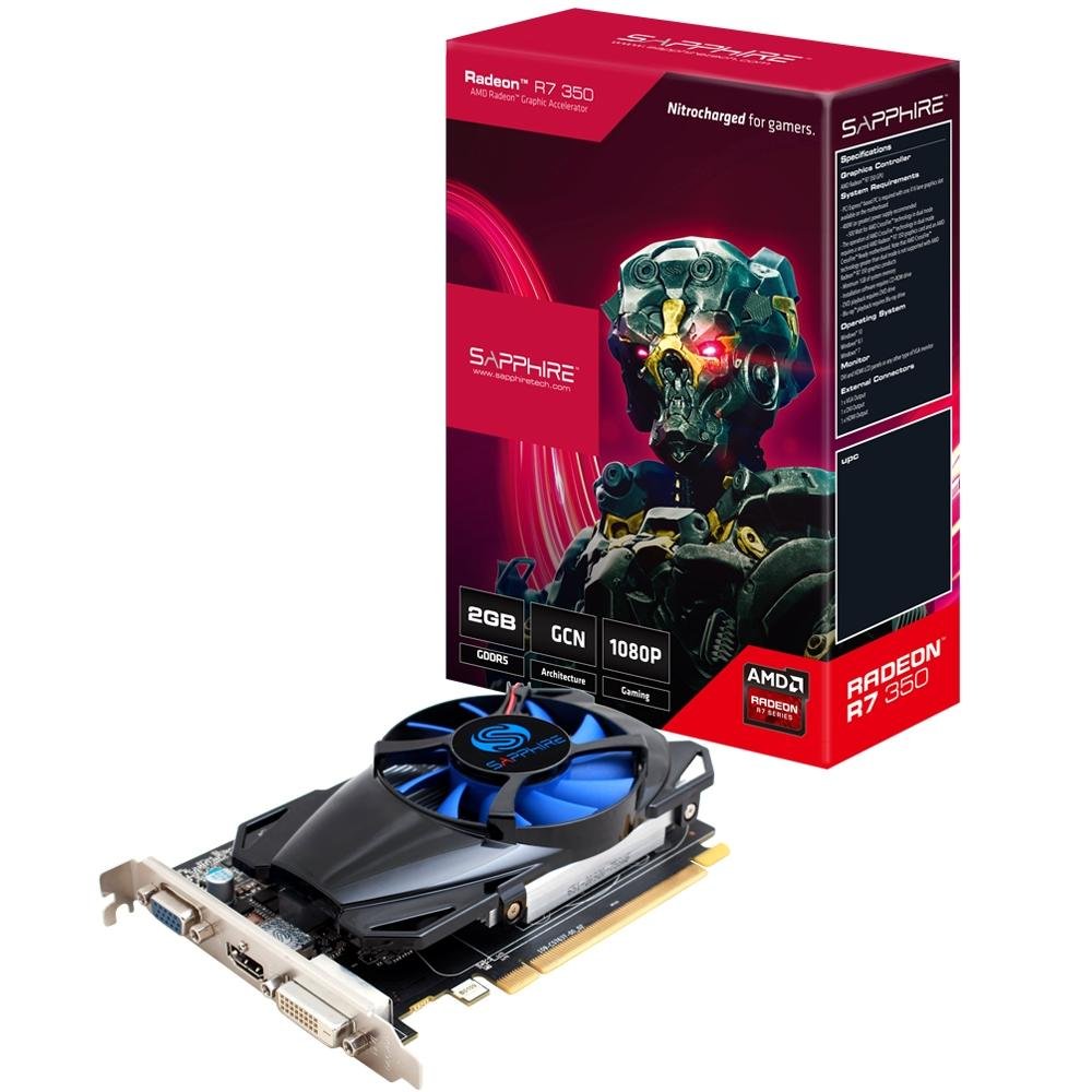 Placa de Vídeo VGA AMD Sapphire RADEON R7 350 2GB GDDR5