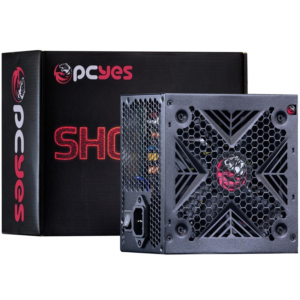 Fonte PCYES 600W 80 Plus White Shocker Fonte PCYES 600W 80 Plus White Shocker