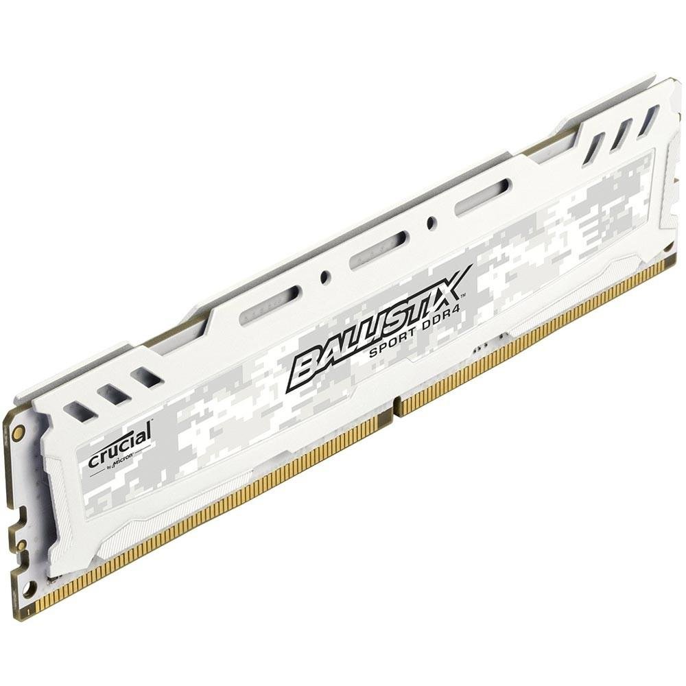 Memória Crucial Ballistix Sport LT, 8GB, 2400MHz, DDR4, CL16, Branco - BLS8G4D240FSC