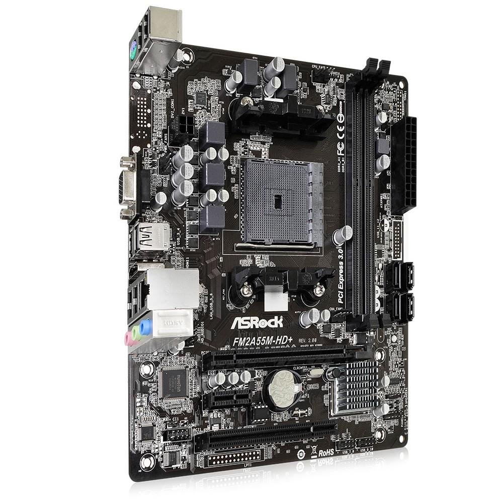 Placa-Mãe ASRock p/ AMD FM2+ mATX FM2A55M-HD+ R2.0 DDR3