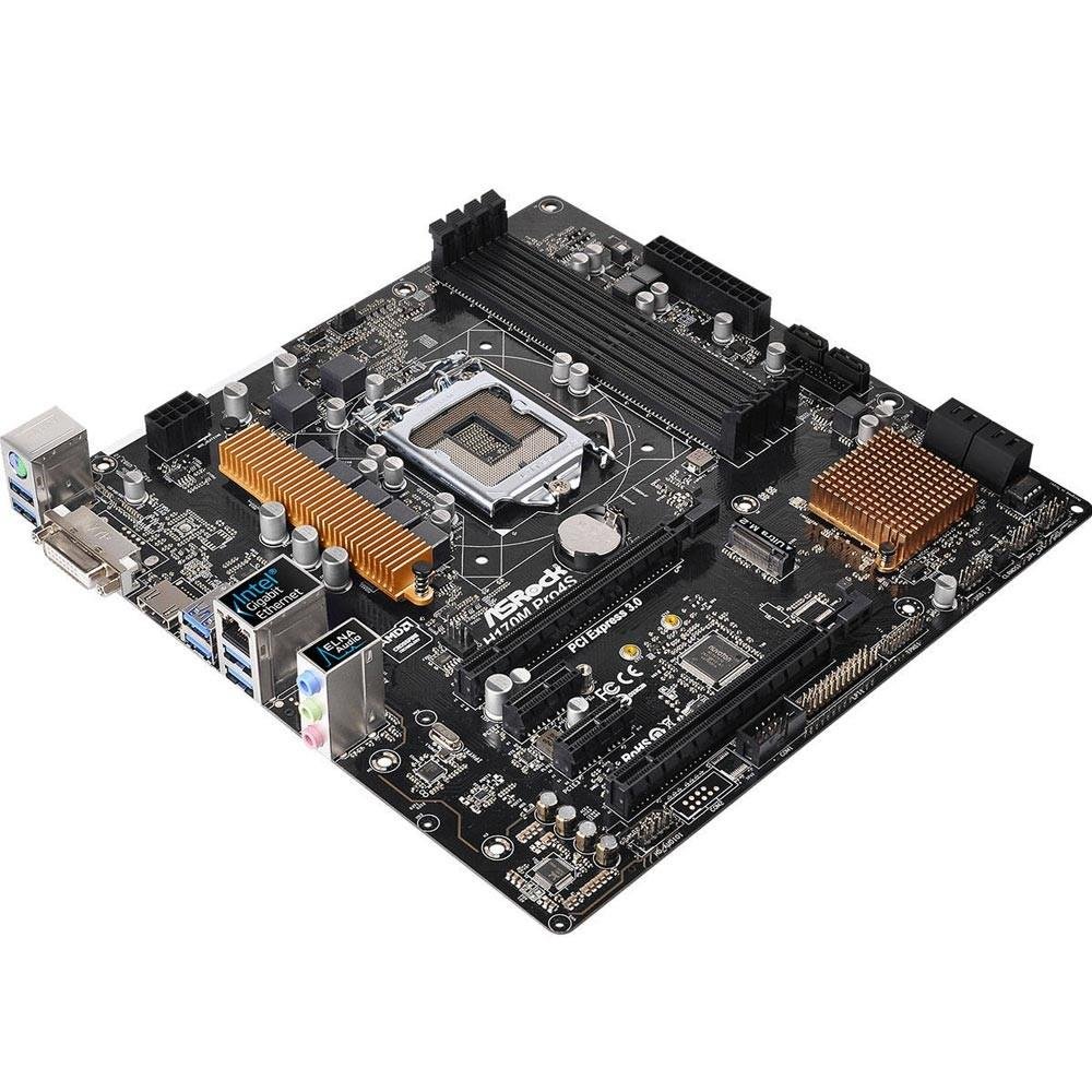 Imagem 2 de 4 do produto Placa-Mãe ASRock p/ Intel LGA 1151 mATX H170M Pro4S DDR4