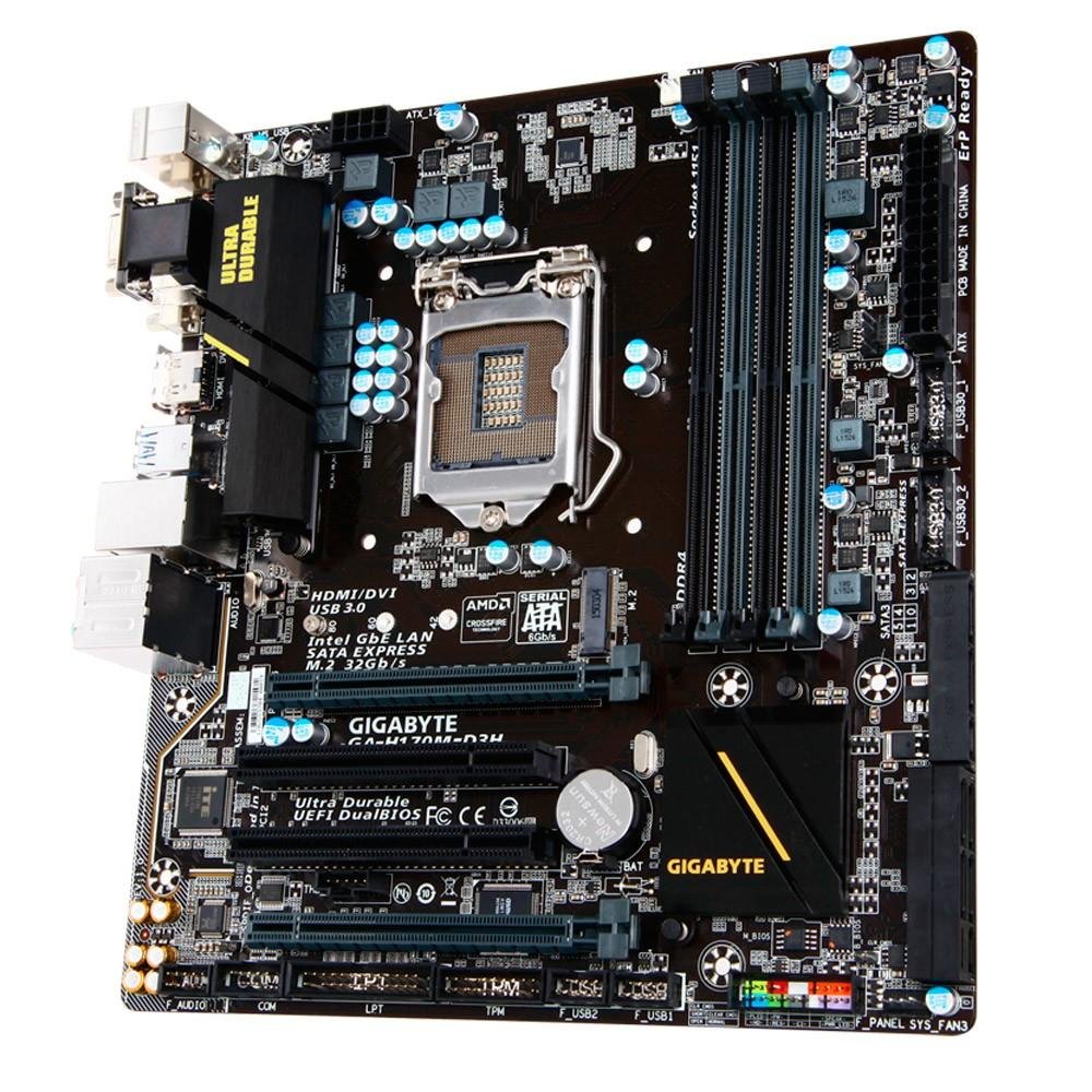 Placa-Mãe Gigabyte GA-H170M-D3H, Intel LGA 1151, mATX, DDR4