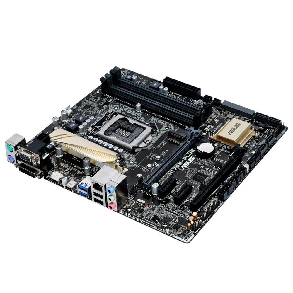 Imagem 2 de 4 do produto Placa-Mãe ASUS p/ Intel LGA 1151 6/7 geração mATX H170M-PLUS/BR, 4 X DDR4, 5X + Proteção II,Áudio Gaming,Sata Express,M.2,VGA/DVI/HDMI