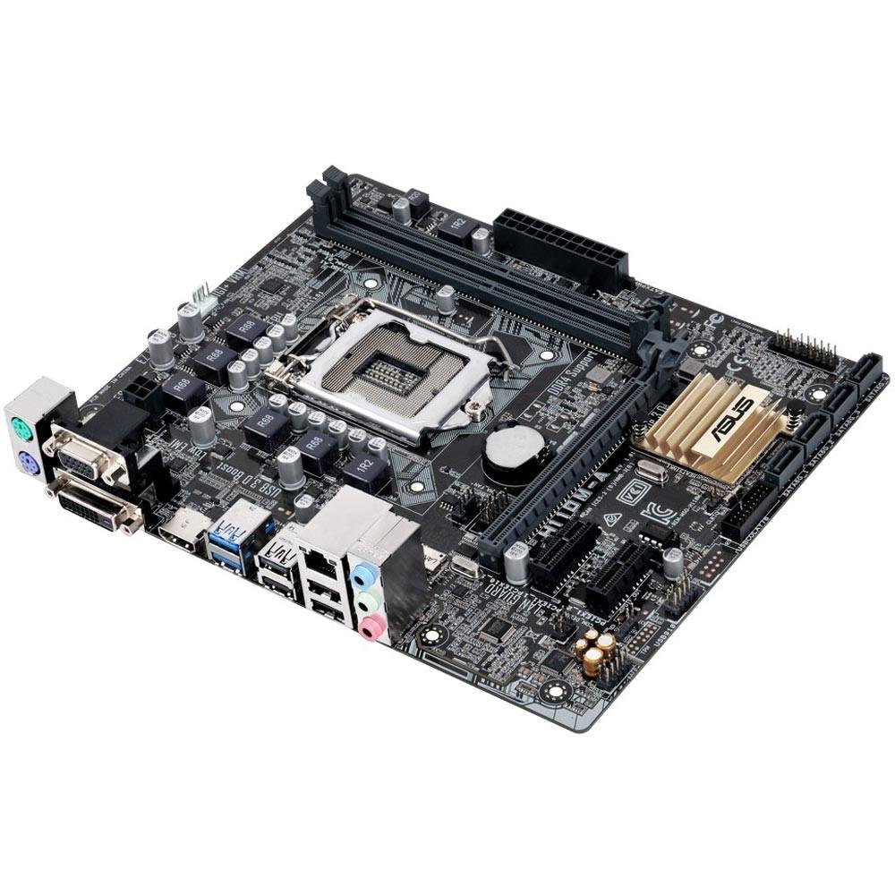 Placa-Mãe ASUS p/ Intel LGA 1151 6/7 geração mATX H110M-A, 2 slots DDR4, USB 3.0, Áudio Gaming, USB 3.0 Frontal, Digi+ VRM, VGA/DVI/HDMI