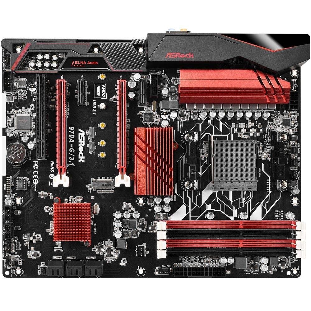 Placa-Mãe ASRock p/ AMD AM3+ ATX 970A-G/3.1 DDR3