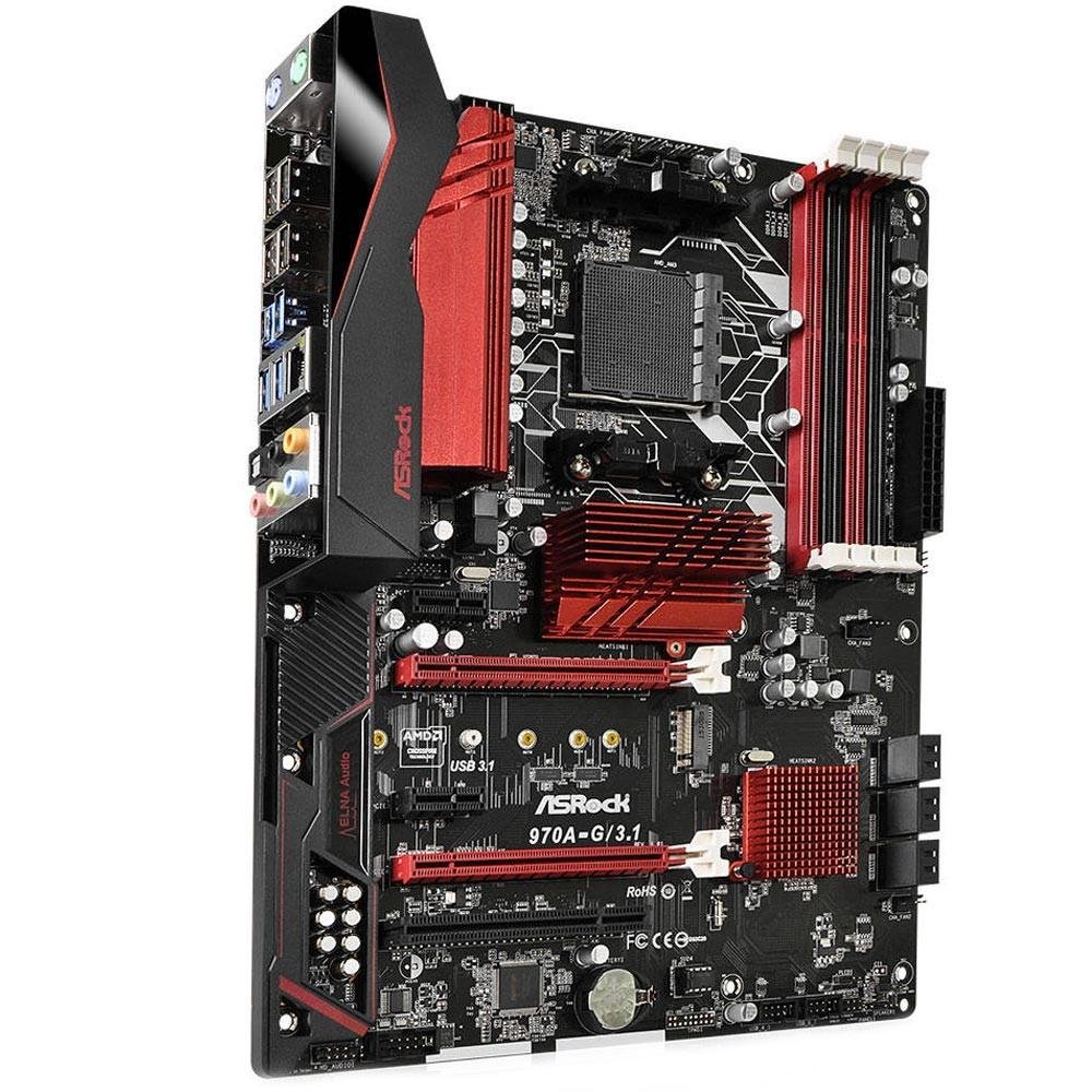 Placa-Mãe ASRock p/ AMD AM3+ ATX 970A-G/3.1 DDR3