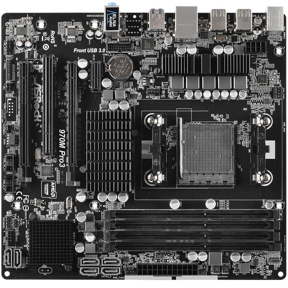 Imagem 2 de 5 do produto Placa-Mãe ASRock p/ AMD AM3+ mATX 970M Pro3 DDR3