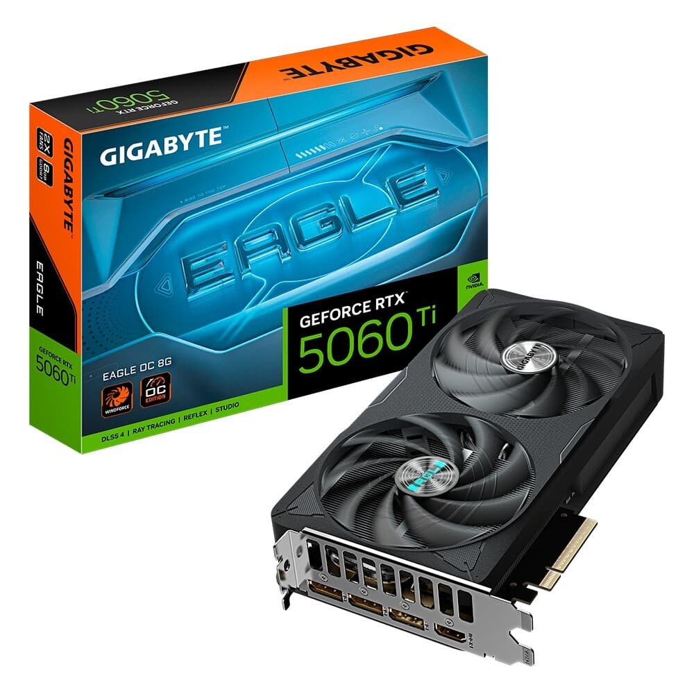 Placa de Vídeo Gigabyte RTX 5060 Ti EAGLE OC 8G NVIDIA GeForce, 8GB GDDR7, 128bits, DLSS, Ray Tracing - GV-N506TEAGLE OC-8GD Placa de Vídeo Gigabyte RTX 5060 Ti EAGLE OC 8G NVIDIA GeForce, 8GB GDDR7, 128bits, DLSS, Ray Tracing - GV-N506TEAGLE OC-8GD