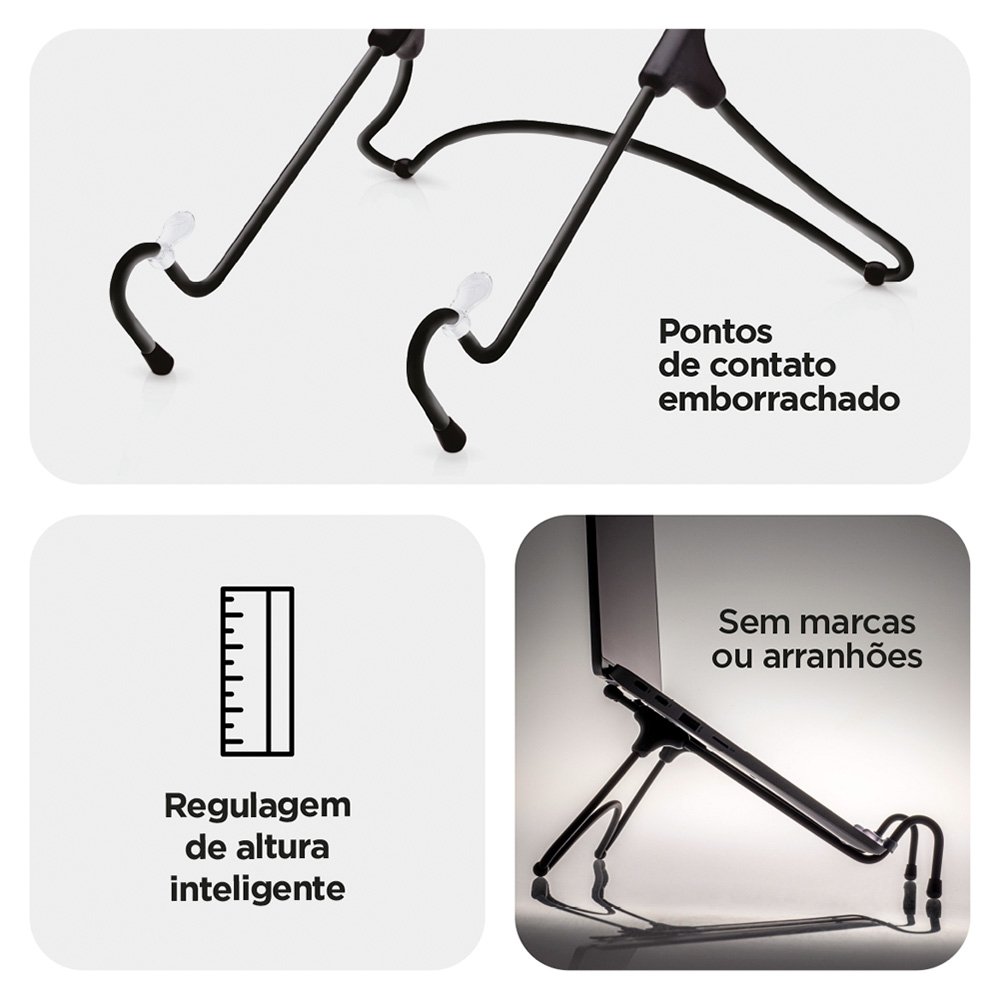 Suporte Octoo UpTable p/ Notebook  Preto Fosco - view 4