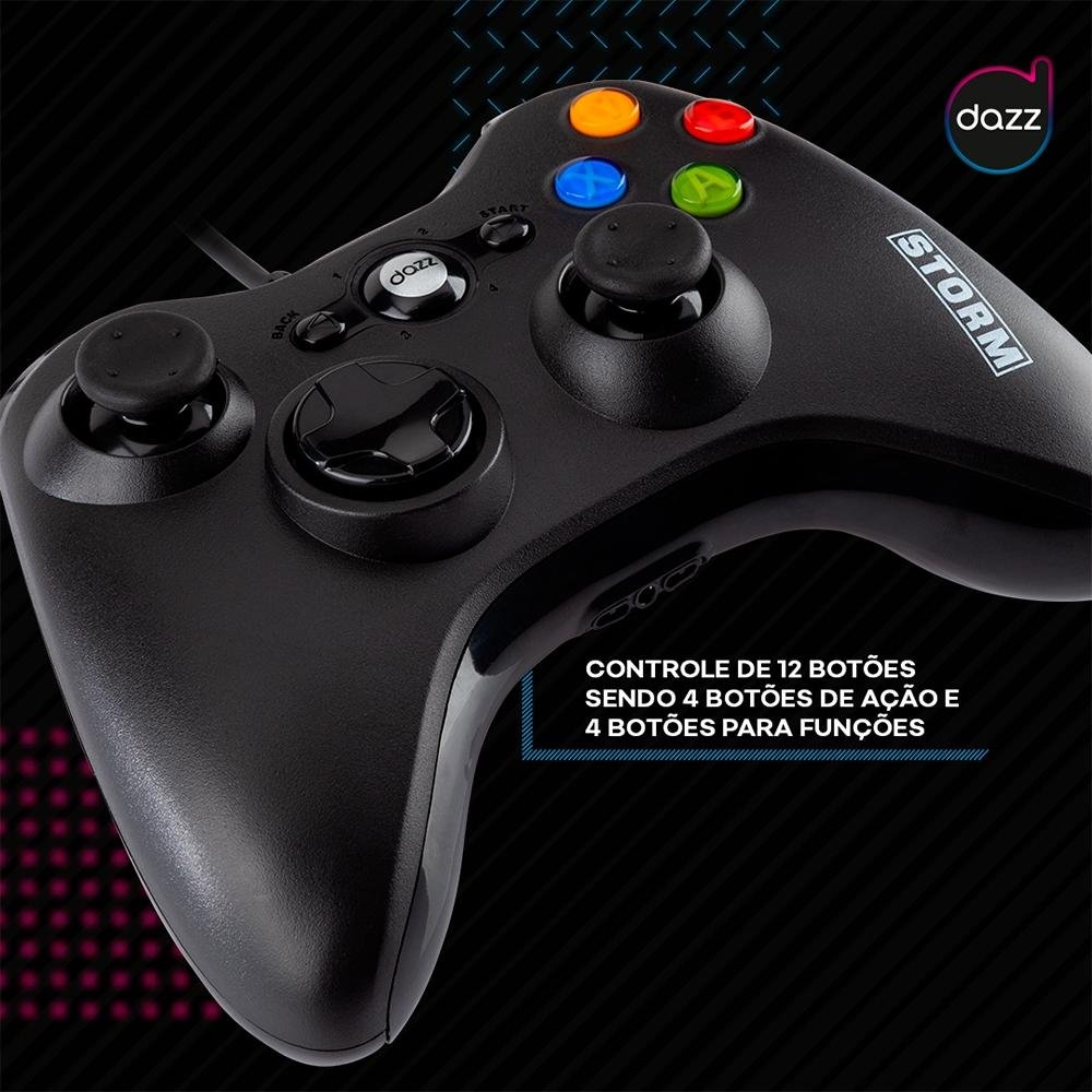 Controle Dazz Storm Dualshock Xbox 360/PC 624518 Controle Dazz Storm Dualshock Xbox 360/PC 624518