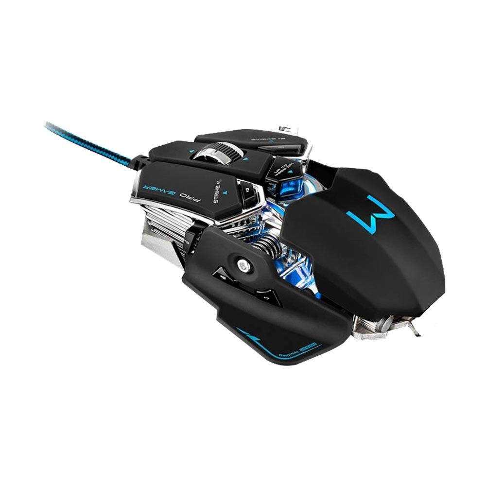Mouse Gamer Multilaser Warrior Mecânico 4000DPI 7 Botões Preto com LED - MO246 Mouse Gamer Multilaser Warrior Mecânico 4000DPI 7 Botões Preto com LED - MO246