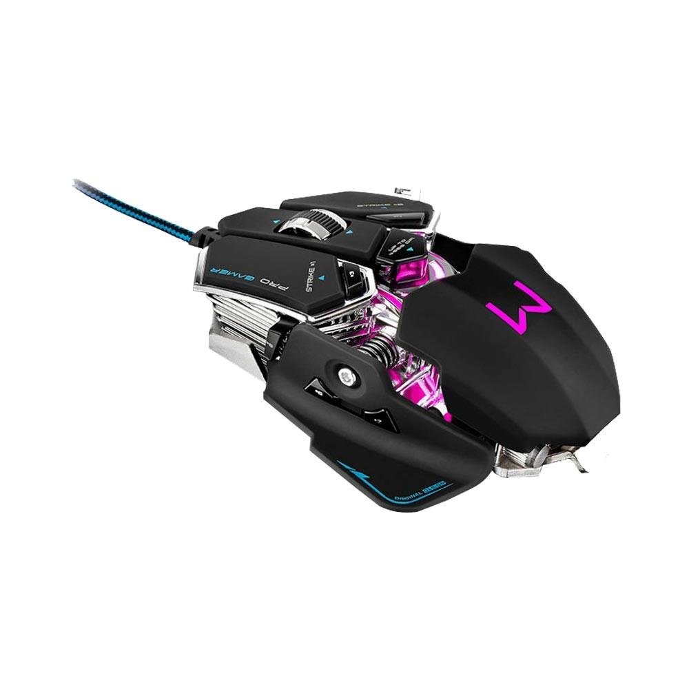 Mouse Gamer Multilaser Warrior Mecânico 4000DPI 7 Botões Preto com LED - MO246 Mouse Gamer Multilaser Warrior Mecânico 4000DPI 7 Botões Preto com LED - MO246
