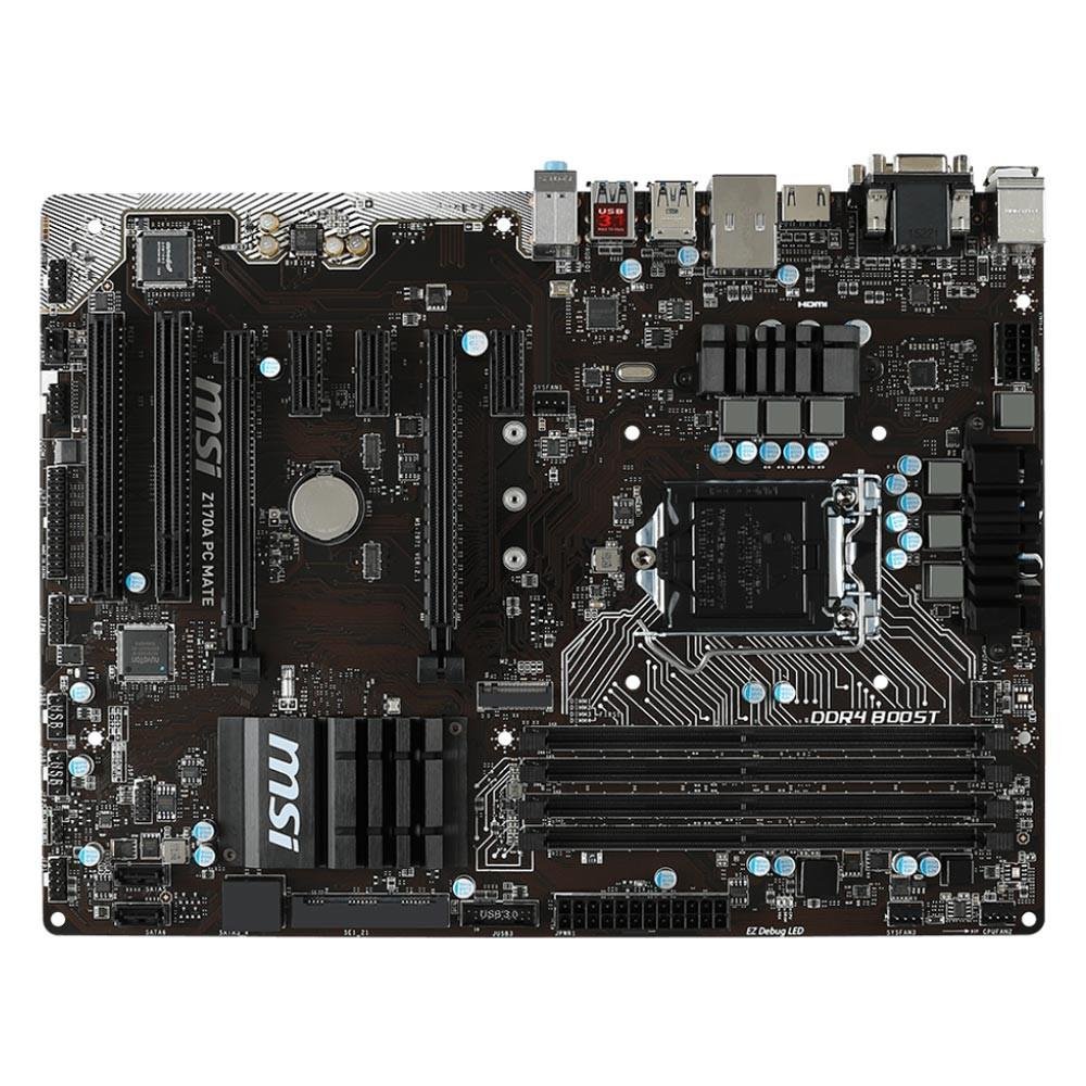 Placa-Mãe MSI p/ Intel LGA 1151 ATX Z170A PC MATE DDR4