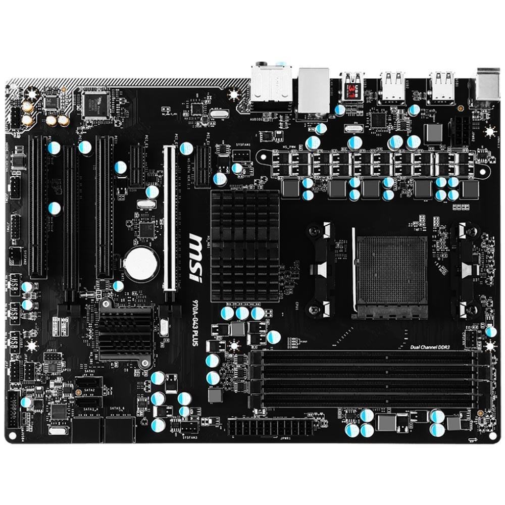 Placa-Mãe MSI p/ AMD AM3+ ATX 970A-G43 PLUS DDR3
