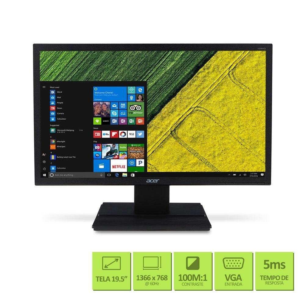 Monitor Acer LED 19.5´ Widescreen, VGA - V206HQL