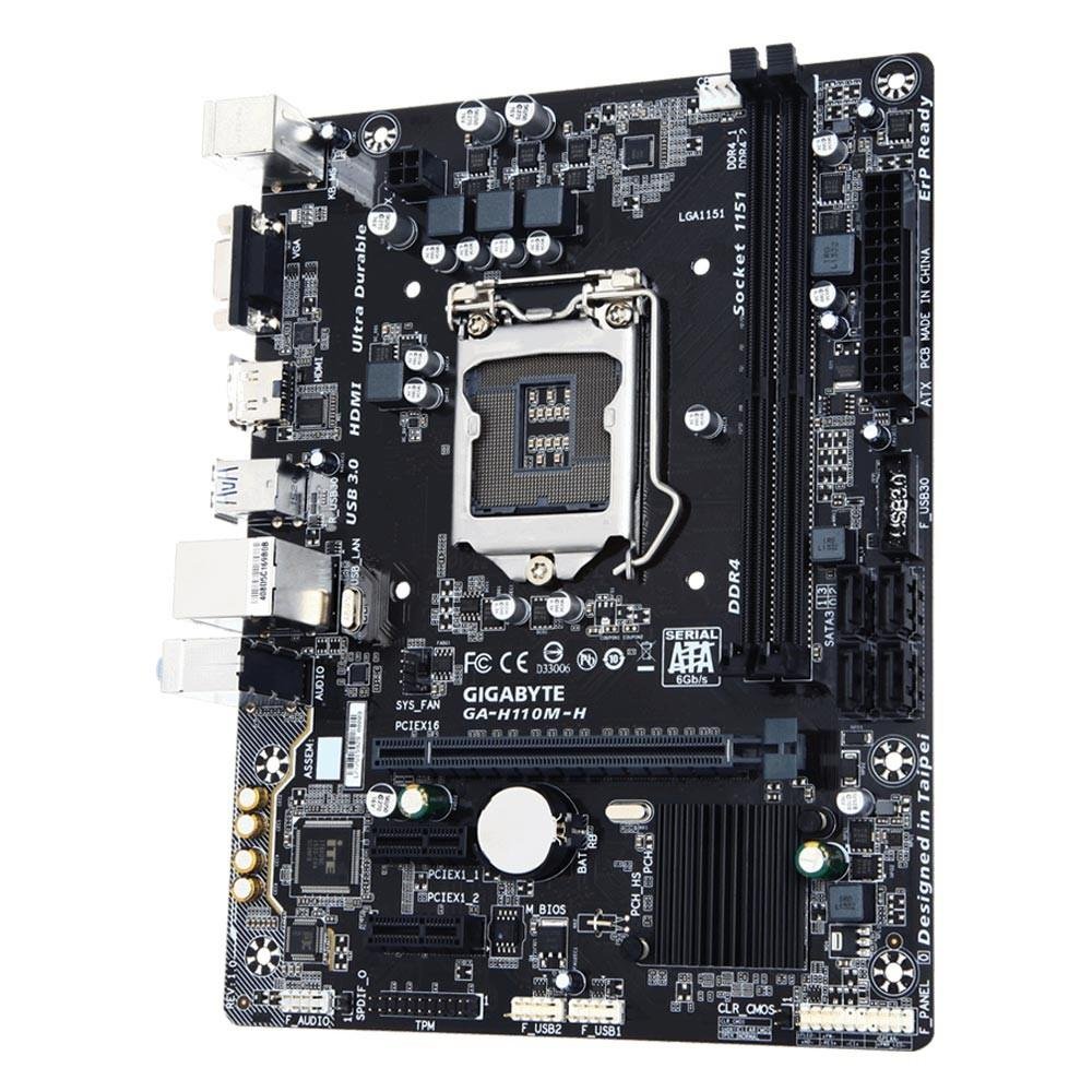 Placa-Mãe Gigabyte GA-H110M-H, Intel LGA 1151, mATX, DDR4, Preto