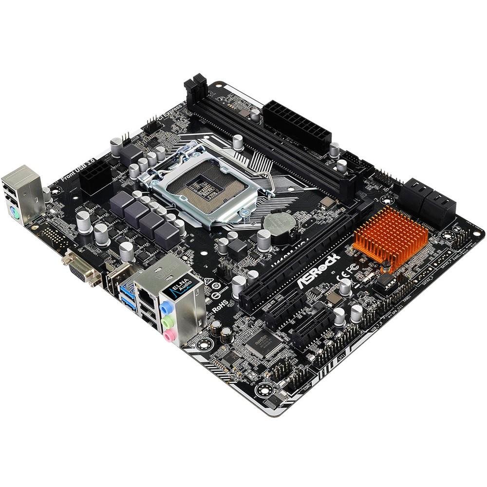 Placa-Mãe ASRock H110M-HG4, Intel LGA 1151, mATX, DDR4, Preto Placa-Mãe ASRock H110M-HG4, Intel LGA 1151, mATX, DDR4, Preto
