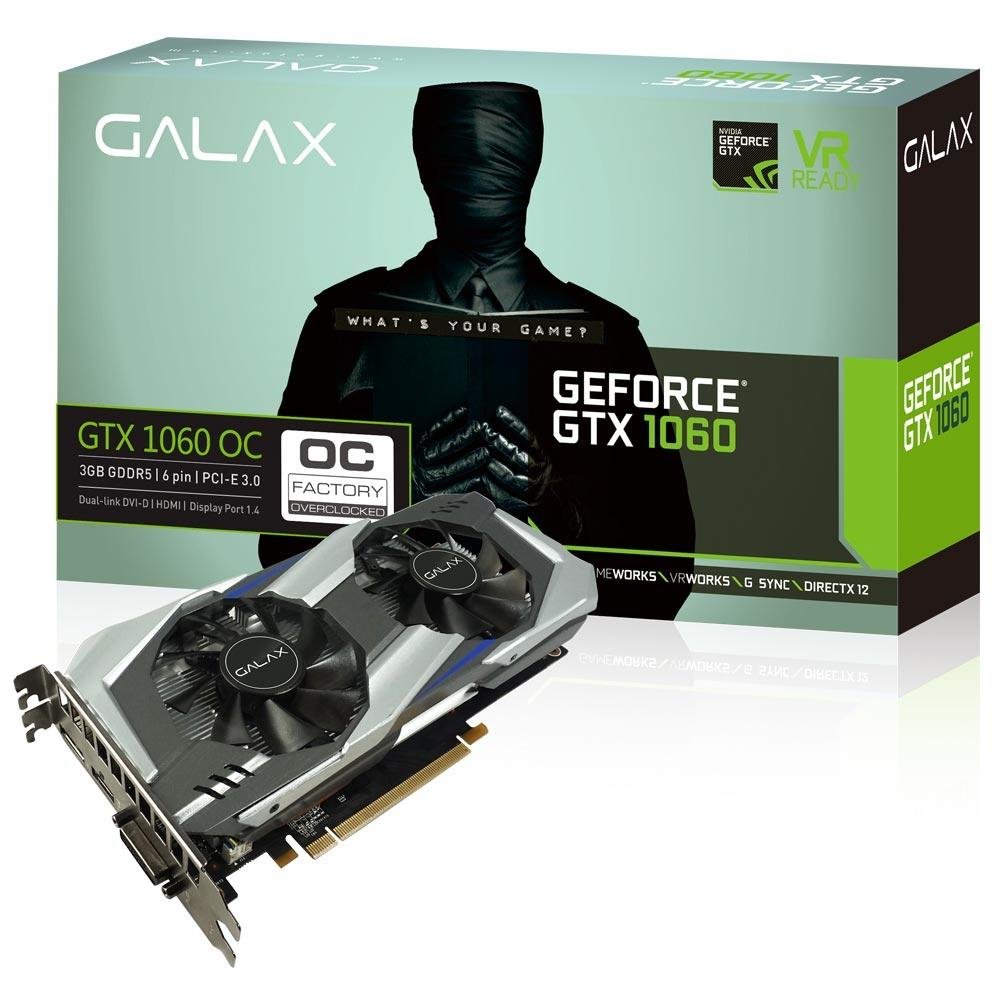 Placa de Vídeo Galax NVIDIA GeForce GTX 1060 OC 3GB| KaBuM!