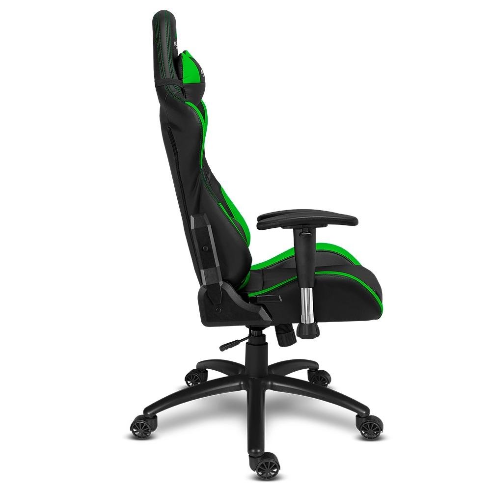 Cadeira Gamer Alpha Gamer Vega, Até 130Kg, Cilindro de Gás 4, Braço Ajustável, Preto e Verde - view 12