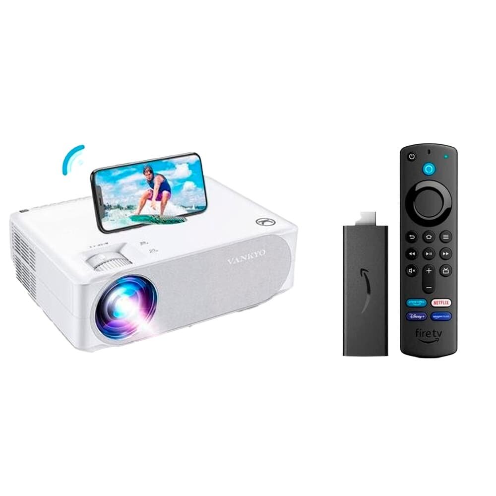 Projetor Portátil Vankyo Performance V630W + Fire TV Stick Full HD