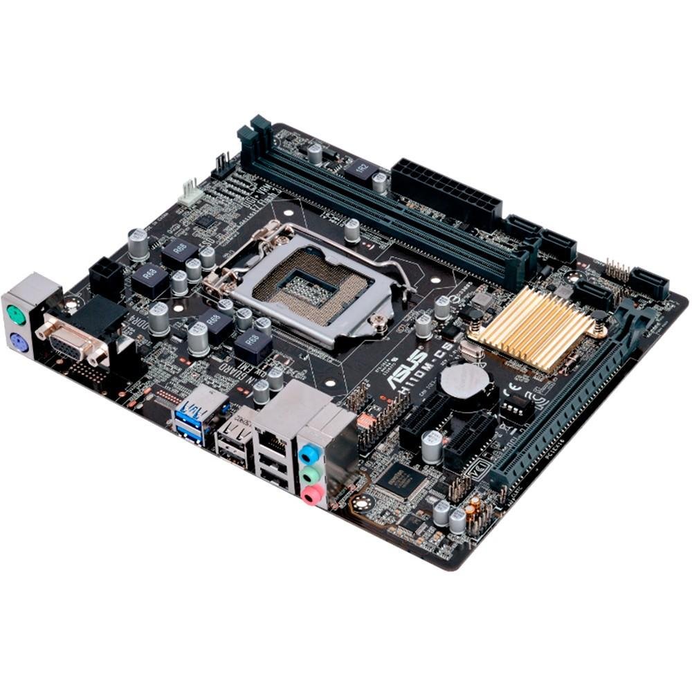 Placa-Mãe ASUS H110M-CS/BR, Intel LGA 1151, mATX, DDR4, Preto Placa-Mãe ASUS H110M-CS/BR, Intel LGA 1151, mATX, DDR4, Preto
