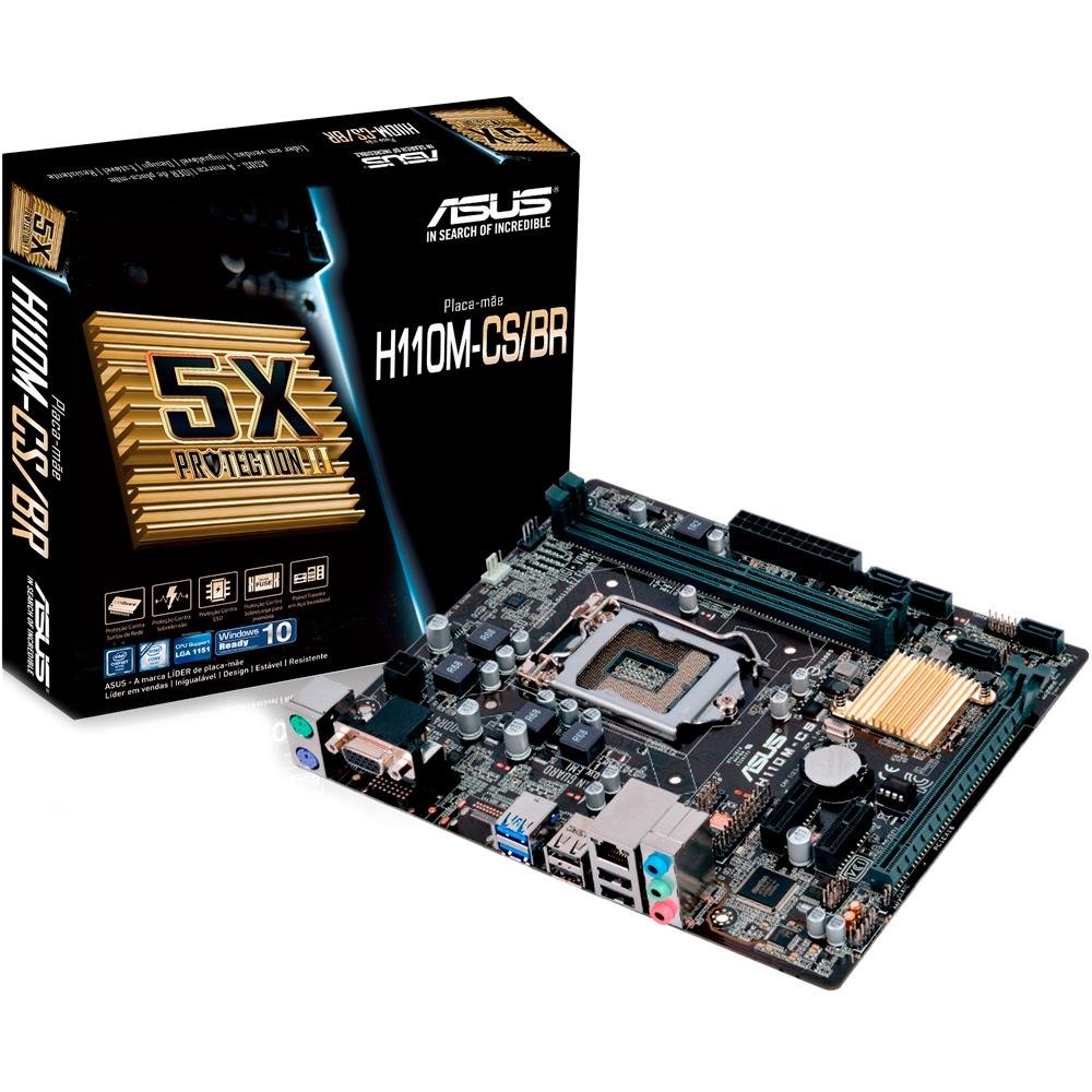 Placa Mãe Asus H110M-CS/BR, Intel LGA 1151, mATX, DDR4 KaBuM!
