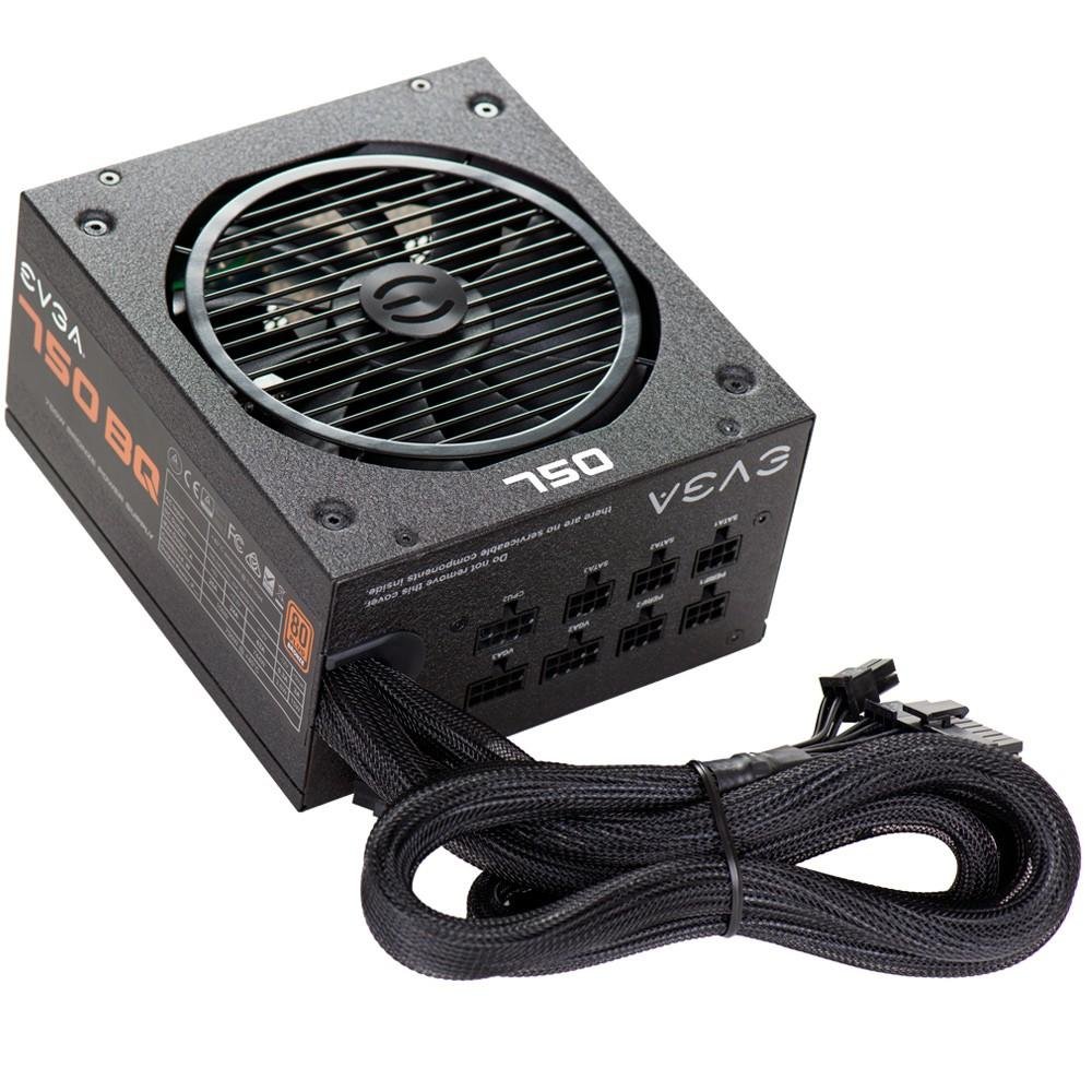 Fonte EVGA, 750W, 80 Plus Bronze, Semi Modular, PFC Ativo, Sem Cabos, Preto - 110-BQ-0750-V Fonte EVGA, 750W, 80 Plus Bronze, Semi Modular, PFC Ativo, Sem Cabos, Preto - 110-BQ-0750-V