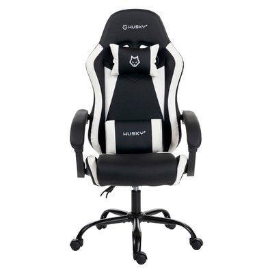 Cadeira Gamer Husky Storm 100, Até 120kg, Almofadas, Reclinável 135º, PU, Preta E Branca - HCG100PTBR