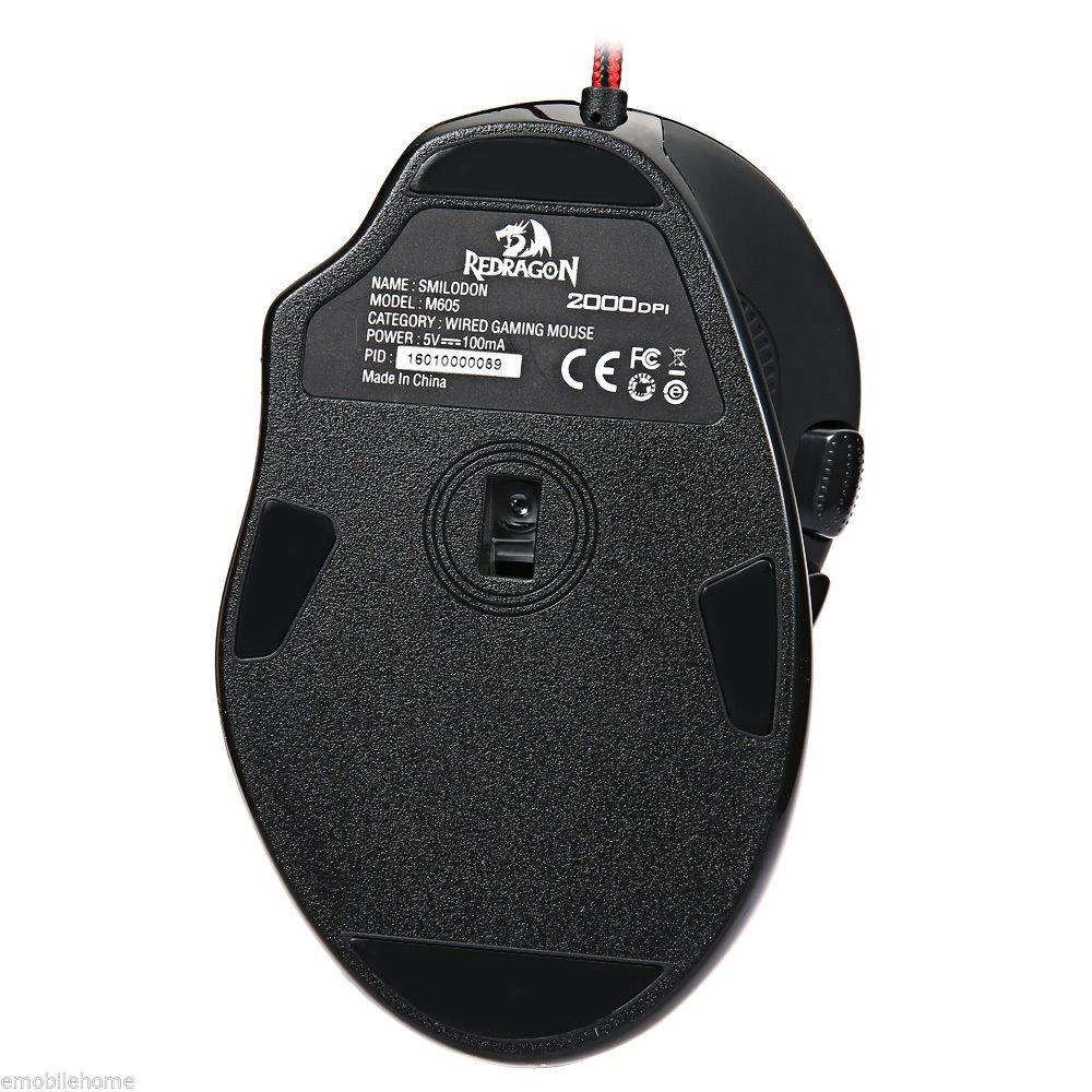 Imagem 5 de 9 do produto Mouse Gamer Redragon Smilodon, 1000/1600/2000dpi - M605