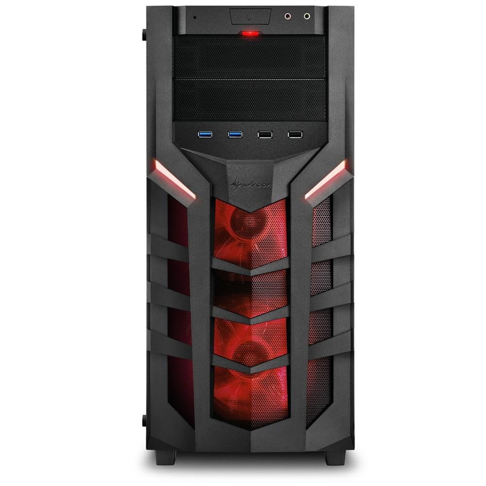 Imagem 3 de 4 do produto Gabinete Sharkoon Red ATX com Vidro Lateral Temperado - DG7000-G