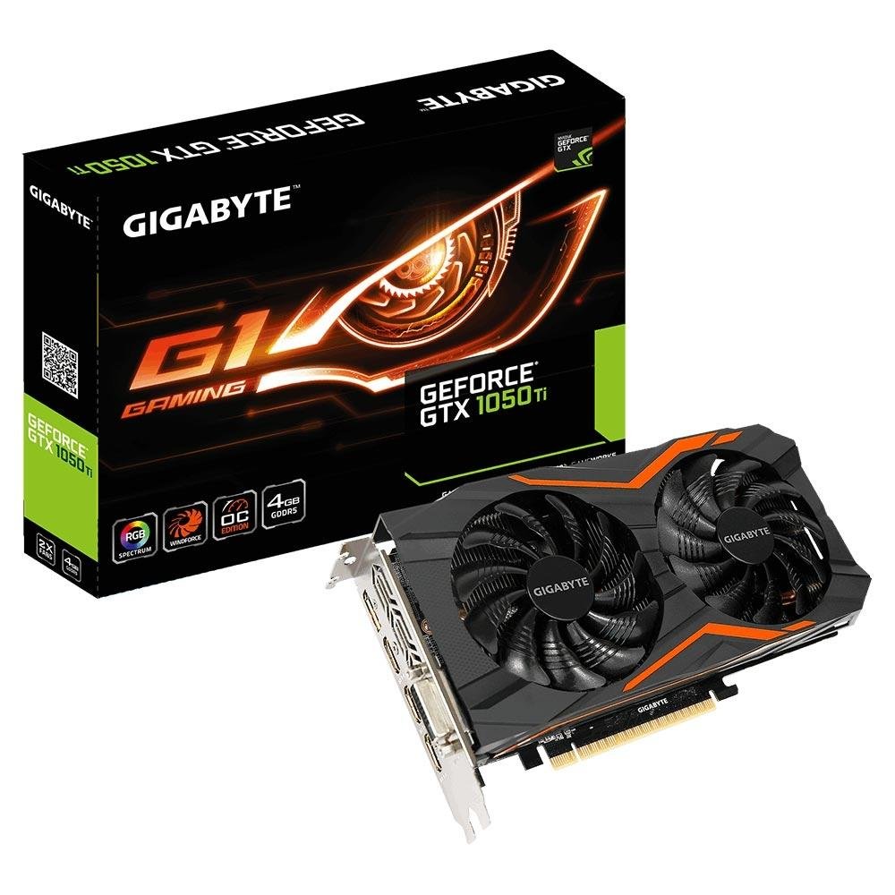 Placa de Vídeo Gigabyte NVIDIA GeForce GTX 1050 Ti G1 Gaming 4GB, GDDR5 - GV-N105TG1 GAMING-4GD Placa de Vídeo Gigabyte NVIDIA GeForce GTX 1050 Ti G1 Gaming 4GB, GDDR5 - GV-N105TG1 GAMING-4GD