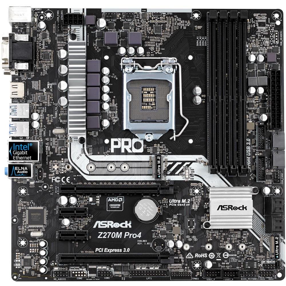 Placa-Mãe ASRock p/ Intel LGA 1151 mATX Z270M PRO4 DDR4 Placa-Mãe ASRock p/ Intel LGA 1151 mATX Z270M PRO4 DDR4