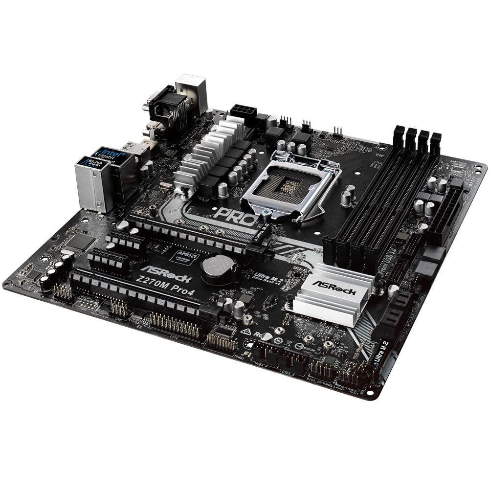 Placa-Mãe ASRock p/ Intel LGA 1151 mATX Z270M PRO4 DDR4 Placa-Mãe ASRock p/ Intel LGA 1151 mATX Z270M PRO4 DDR4