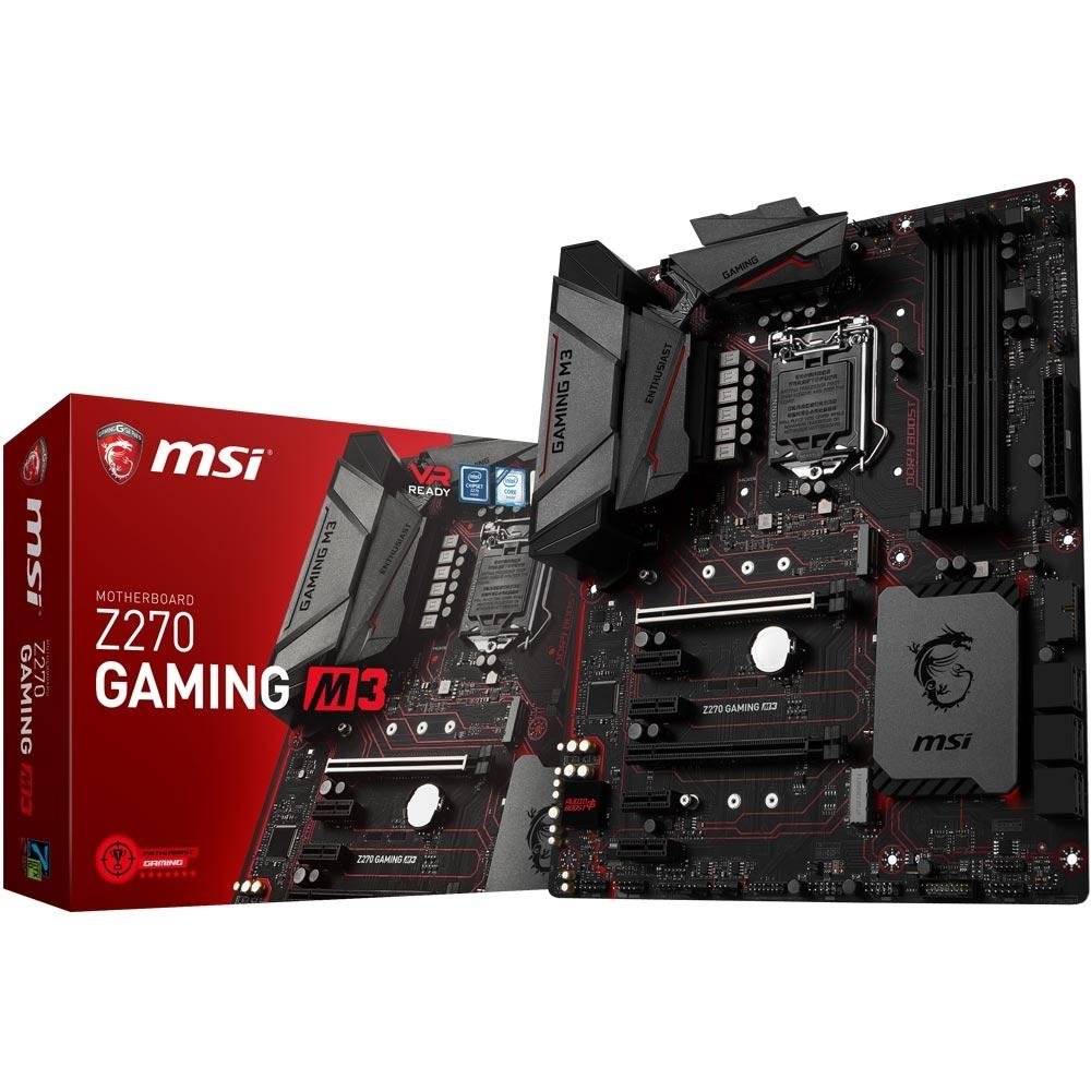 Placa-Mãe MSI p/ Intel LGA 1151 ATX Z270 GAMING M3 DDR4 Placa-Mãe MSI p/ Intel LGA 1151 ATX Z270 GAMING M3 DDR4