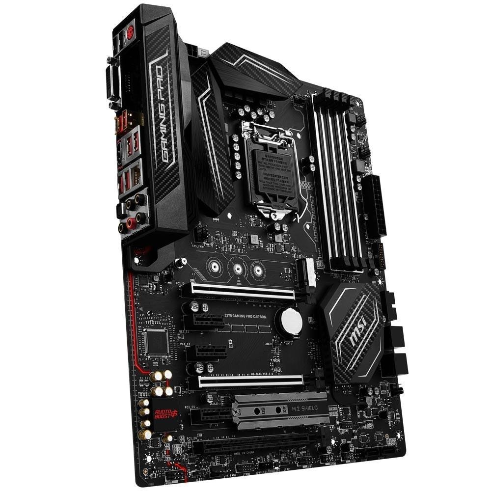 Placa-Mãe MSI p/ Intel LGA 1151 Z270 GAMING PRO CARBON DDR4 Placa-Mãe MSI p/ Intel LGA 1151 Z270 GAMING PRO CARBON DDR4