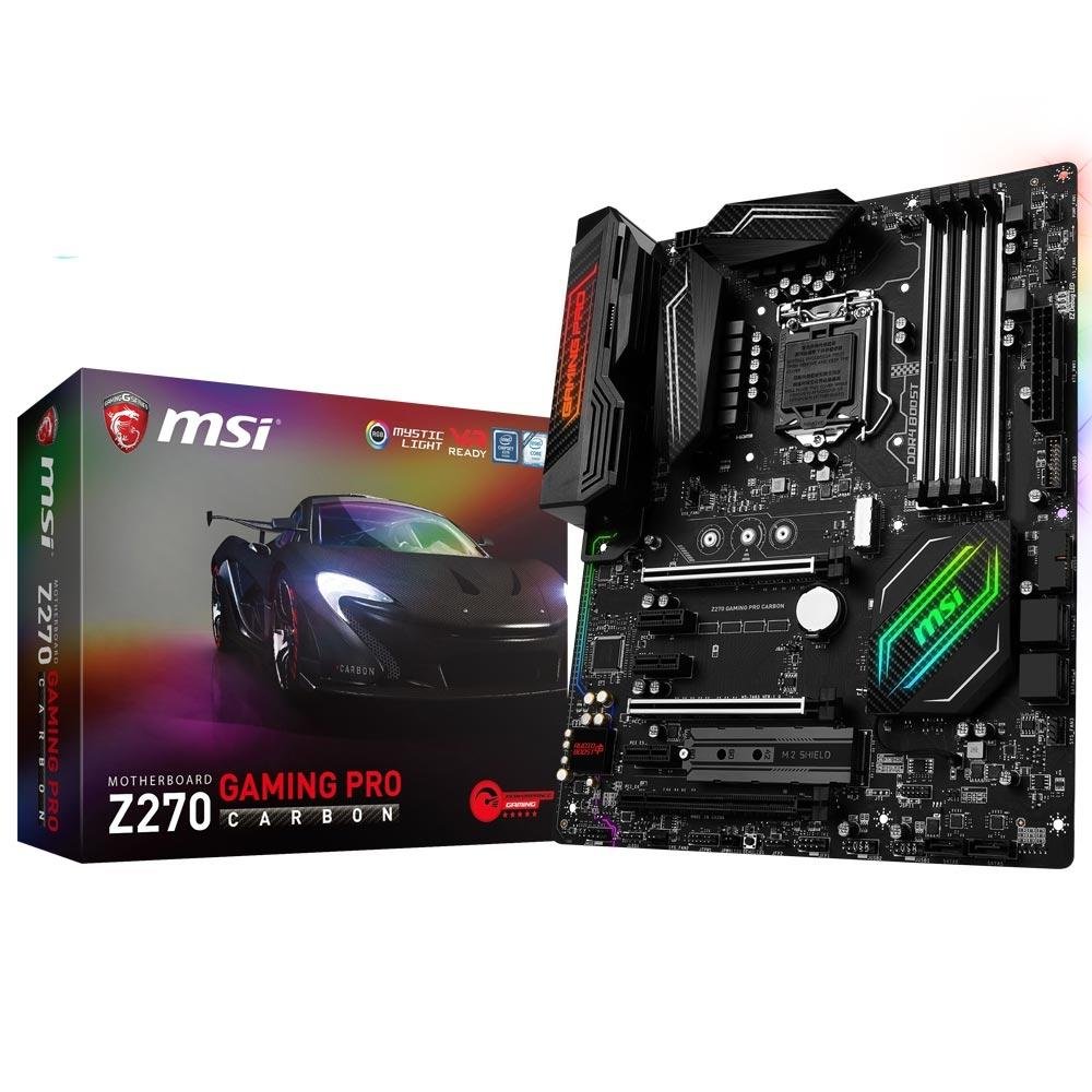 Placa-Mãe MSI p/ Intel LGA 1151 Z270 GAMING PRO CARBON DDR4 Placa-Mãe MSI p/ Intel LGA 1151 Z270 GAMING PRO CARBON DDR4