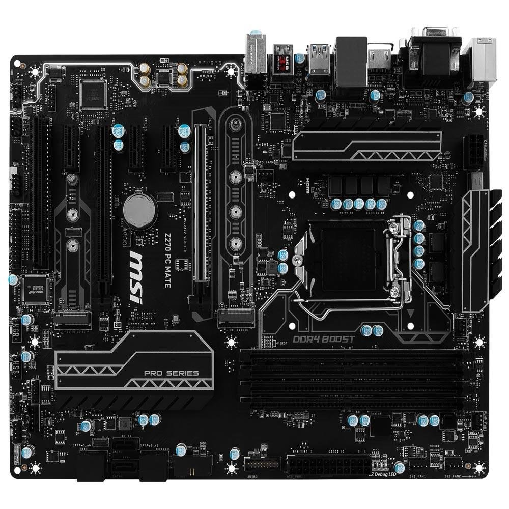 Placa-Mãe MSI p/ Intel LGA 1151 ATX Z270 PC MATE DDR4