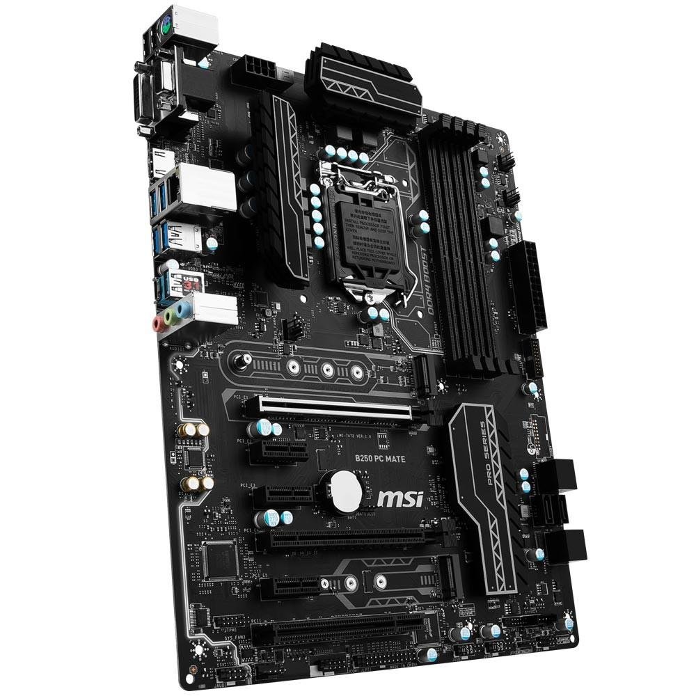 Placa-Mãe MSI p/ Intel LGA 1151 ATX B250 PC MATE DDR4