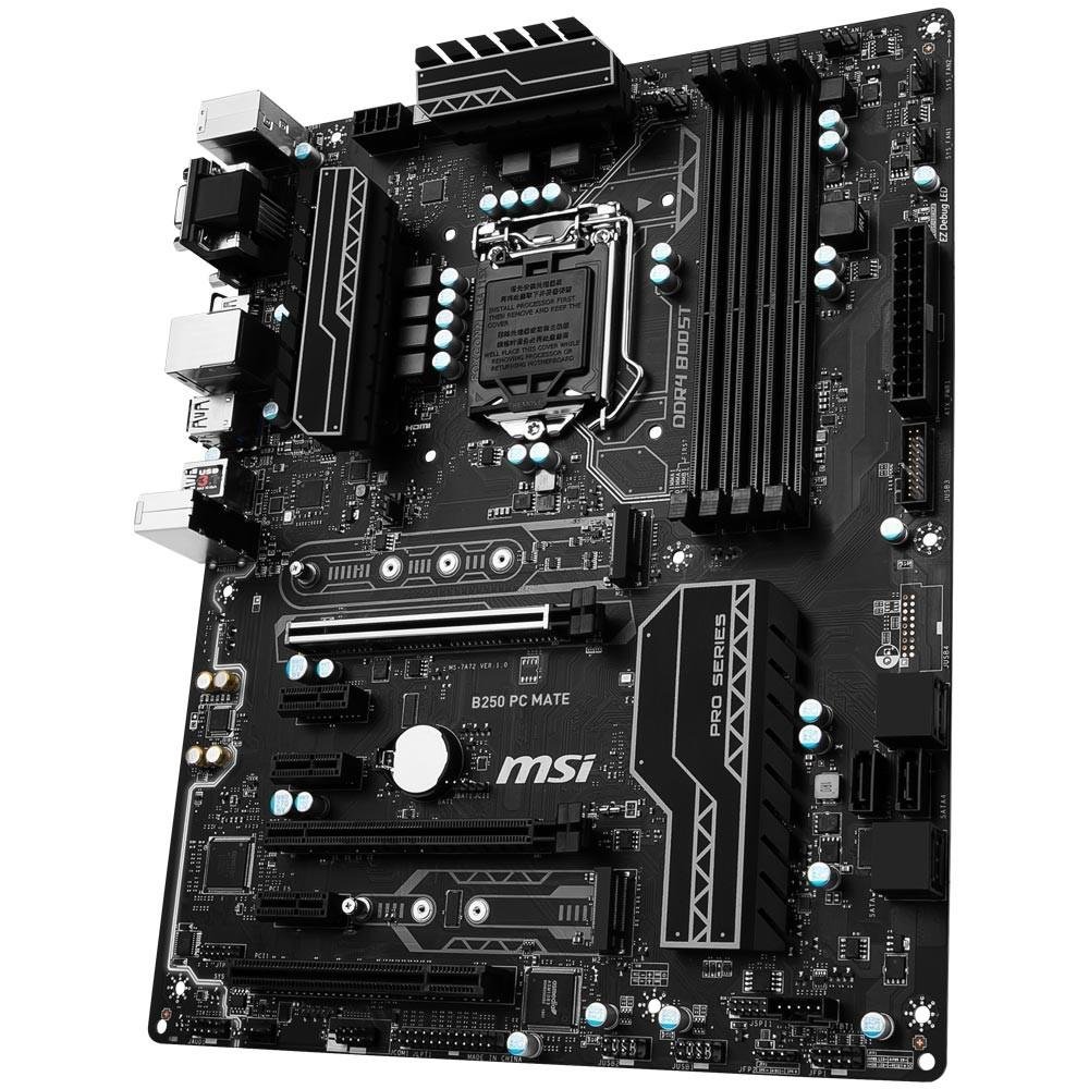 Placa-Mãe MSI p/ Intel LGA 1151 ATX B250 PC MATE DDR4