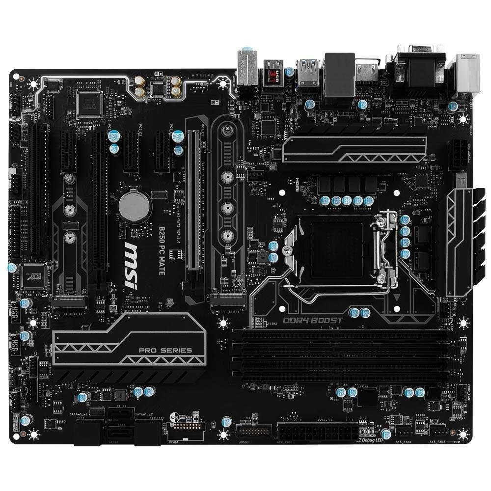 Placa-Mãe MSI p/ Intel LGA 1151 ATX B250 PC MATE DDR4