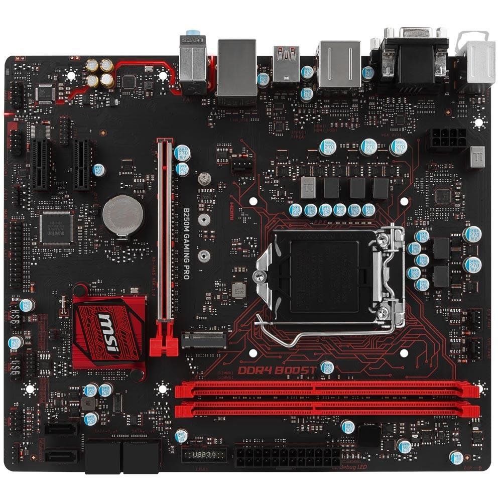 Imagem 2 de 5 do produto Placa-Mãe MSI B250M Gaming Pro, Intel LGA 1151, mATX, DDR4 + Mouse Gamer