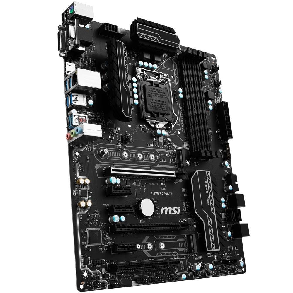 Imagem 4 de 7 do produto Placa-Mãe MSI p/ Intel LGA 1151 ATX H270 PC MATE DDR4