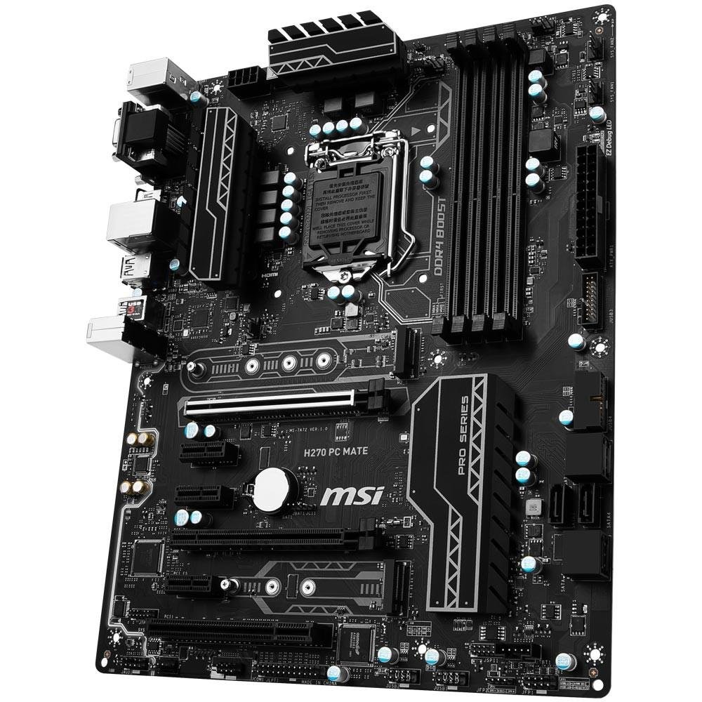 Imagem 5 de 7 do produto Placa-Mãe MSI p/ Intel LGA 1151 ATX H270 PC MATE DDR4